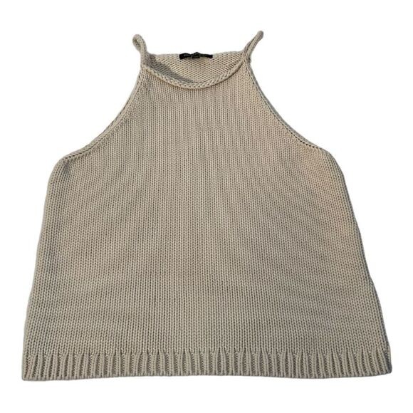 Banana Republic Women’s Beige Halter-Neck Tank Sweater Size L PETITE - Picture 2 of 12